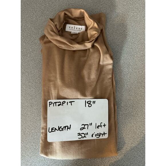 Velvet by Graham & Spencer Small Mock Neck Lightweight Asymmetric lagenlook - Picture 7 of 8